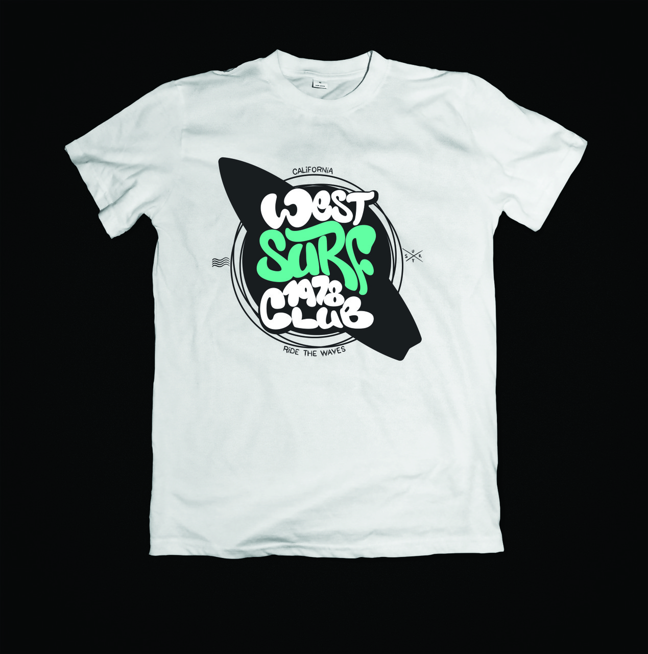 Футболка YOUstyle WEST Surf Club California 1080 White