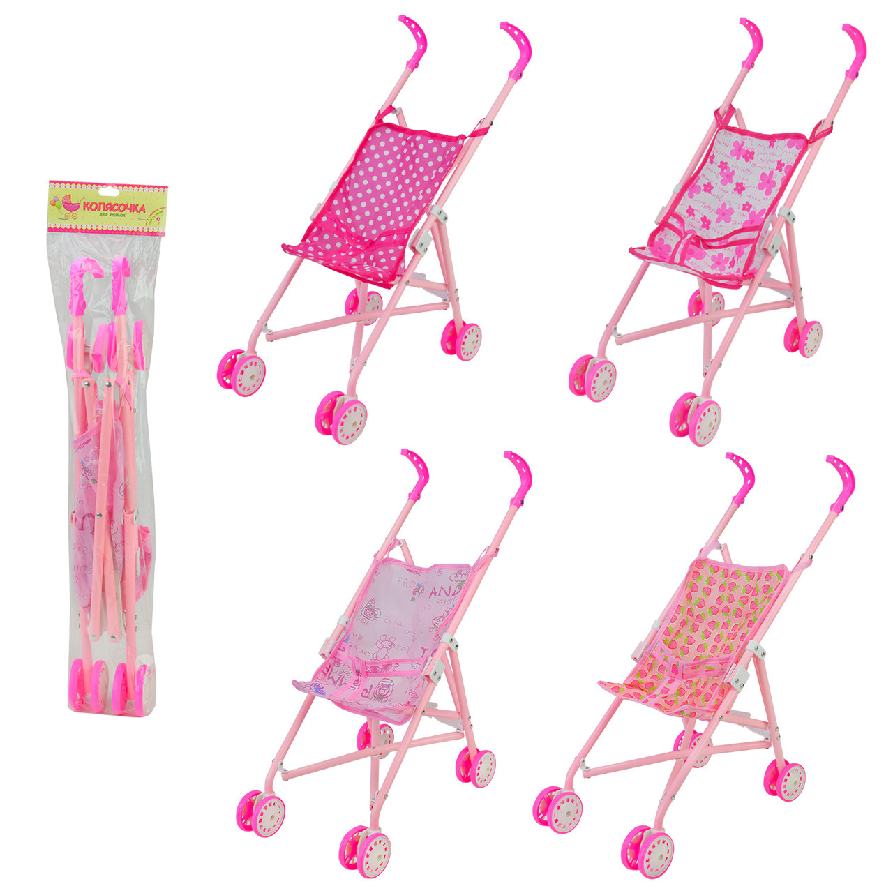 Коляска Металл. Трость 60*15см, Микс до 4 Цветов, Передние Поворотные ...