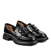 Туфли женские лакированные кожаные черные Geronea 37 38