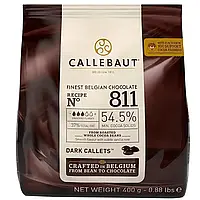 Шоколад чорний "Callebaut" 54.5% , 400г бельгійський шоколад Темний бельгійський шоколад