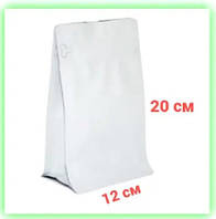 Пакеты белые с плоским дном боковым зип замком 120*200 мм для сухофруктов кофе Korob(3)