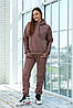 Шикарний жіночий спортивний костюм з начосом: худі з капюшоном та штани, фото 6