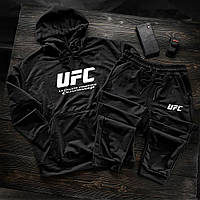 Спортивный костюм мужской UFC Кофта + Штаны черный | Комплект осенний весенний повседневный ЮФС