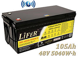Акумулятор 48 Вольт 105А·год для інвертора 100 Ампер LiFePO4. Електростанція для дачі та дому 48В заміна гелевий