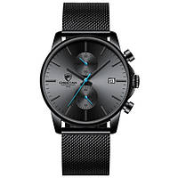 Мужские классические наручные часы черные Cheetah Getman Denwer P Чоловічий класичний наручний годинник чорний