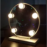 Дзеркало для макіяжу з LED-підсвіткою Led Mirror 5 LED JX-526 Білий, фото 5