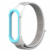 Ремешок Colored Nylon Strap для Xiaomi Mi Band 3 4 5 6 Grey Blue DI, код: 6487770