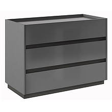 Комод в спальню з ЛДСП 4Ш Мегі Глянець Сірий Шиншила Миро-Марк