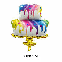 Кулька торт фольгована фігура райдужний