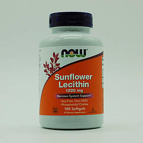 Соняшниковий лецитин, Now Foods, 1200 мг, 100 гелевих капсул