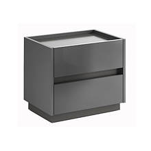 Тумба приліжкова в спальню з ЛДСП 2Ш Тео Миро-Марк Графіт/Антрацит