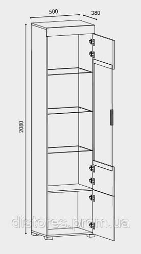 Купить Шкаф-пенал витрина Эверест Британия-19 сонома + трюфель EVR-2266 ...