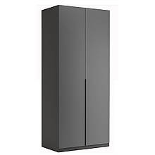 Шафа (шкаф) в спальню з ЛДСП 2Д Мегі Глянець Сірий Шиншила Миро-Марк