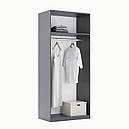 Шафа (шкаф) в спальню з ЛДСП 2Д Мегі Глянець Сірий Шиншила Миро-Марк, фото 2