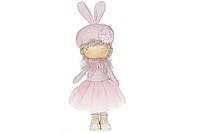 Декоративна лялька в шапці зайчика 19*43см, колір - ніжно-рожевий 831-832 ТОВАР ВІД ВИРОБНИКА