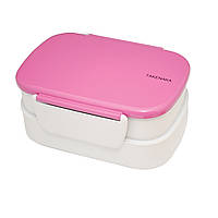 Ланч-бокс 2в1 с разделителем Takenaka Bento Box Double 1,3 л Розовый TR, код: 6447991