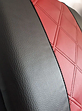 Авточохли з екошкіри Dacia Sandero (2008-2012) POK-TER ELIT Premium з червоною вставкою SC, код: 8105650, фото 2