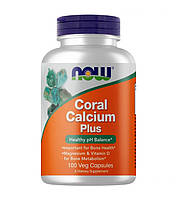 Микроэлемент Кальций NOW Foods Coral Calcium Plus 100 Veg Caps OB, код: 7576285