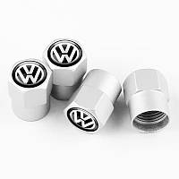 Ковпачки на ніпель для Фольксваген Short Silver Matte Volkswagen — 4 шт.