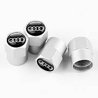 Металеві ковпачки на ніпель для Аудіо Short Silver Matte Audi — 4 шт.