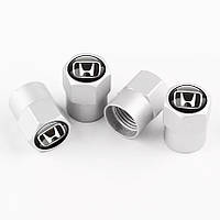 Металеві ковпачки на ніпель для Хонда Short Silver Matte Honda — 4 шт.