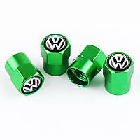 Ковпачки на ніпель для авто Фольксваген Short Green Volkswagen — 4 шт.