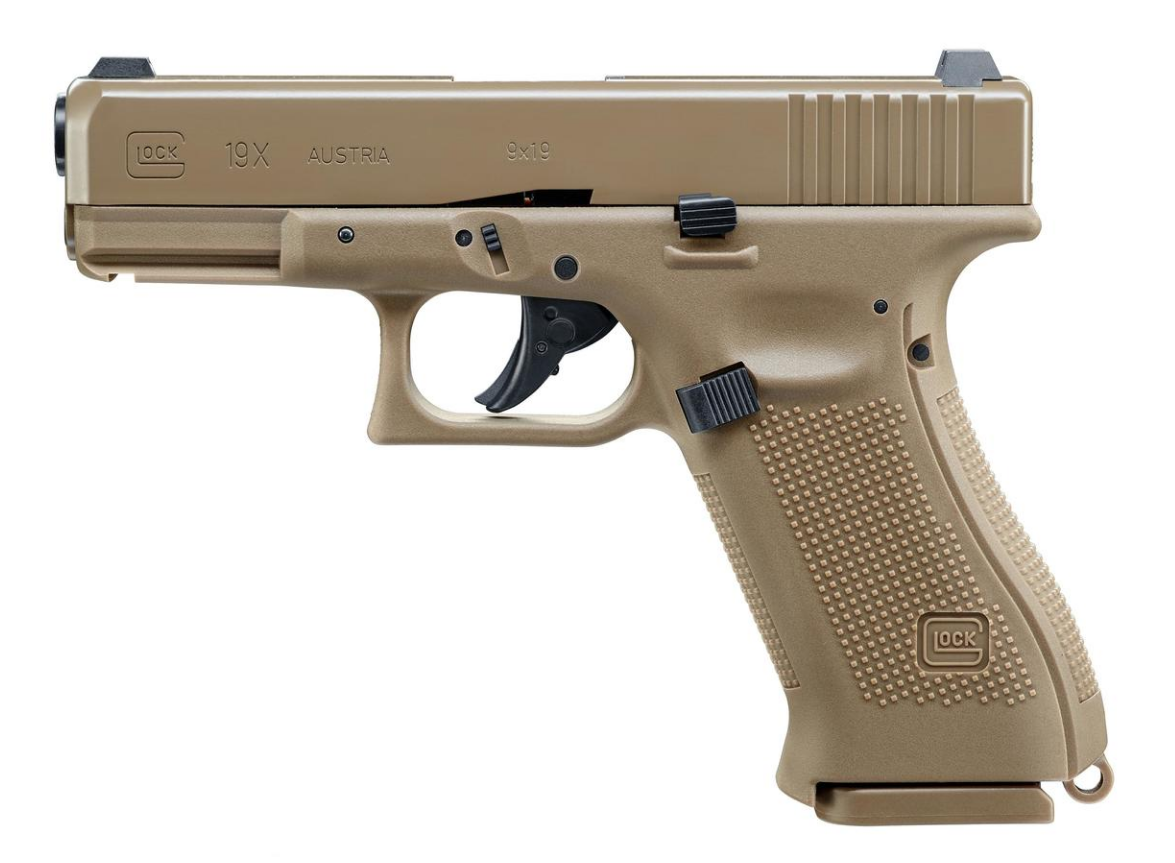 Пневматичний пістолет Umarex Glock 19X Blowback coyote, BB (5.8367) JGR