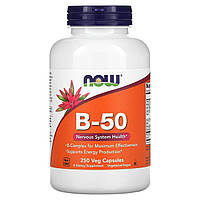 Витамины группы В-50 Now Foods комплекс 250 вегетарианских капсул OB, код: 7701457