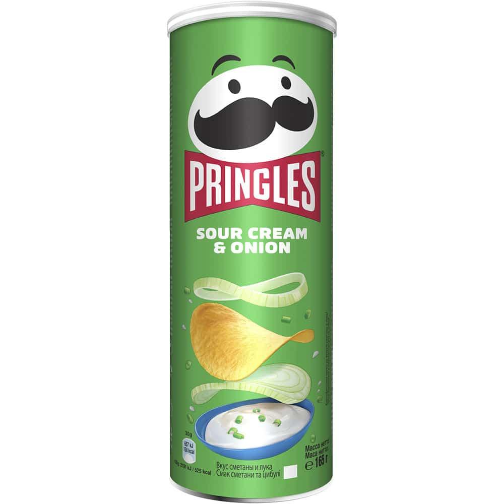 Чипси Pringles зі смаком сметани та цибулі (Sour Cream & Onion) 165г