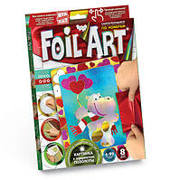 Аппликация разноцветной фольгой FOIL ART Бегемотик Dankotoys (FAR-01-02) GT, код: 2318525