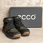 Чоловічі зимові шкіряні кросівки Е-series Clasic Olive, фото 5