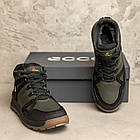 Чоловічі зимові шкіряні кросівки Е-series Clasic Olive, фото 6