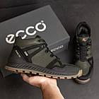 Чоловічі зимові шкіряні кросівки Е-series Clasic Olive, фото 9