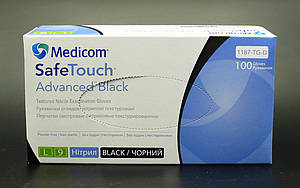 Рукавички оглядові Medicom нітрилові текстуровані L100 шт Safe Touch Advanced