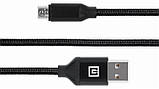 Кабель REAL-EL Premium Fabric USB-microUSB 2m, Black (EL123500048), фото 4
