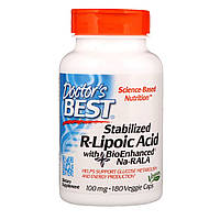 R-Липоевая кислота Doctor's Best R-Lipoic Acid 100 мг 180 капсул (DRB00229) UD, код: 1826912