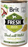 Влажный корм для собак Brit Fresh с уткой и пшеном 400 г (8595602533909) TR, код: 7581469