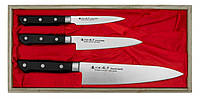 Набор из 3-х кухонных ножей в подарочной коробке Satake Satoru (HG8364) EM, код: 8141056
