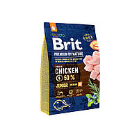 Сухой корм для щенков и молодых собак средних пород Brit Premium Junior M со вкусом курицы 3 TR, код: 7568048