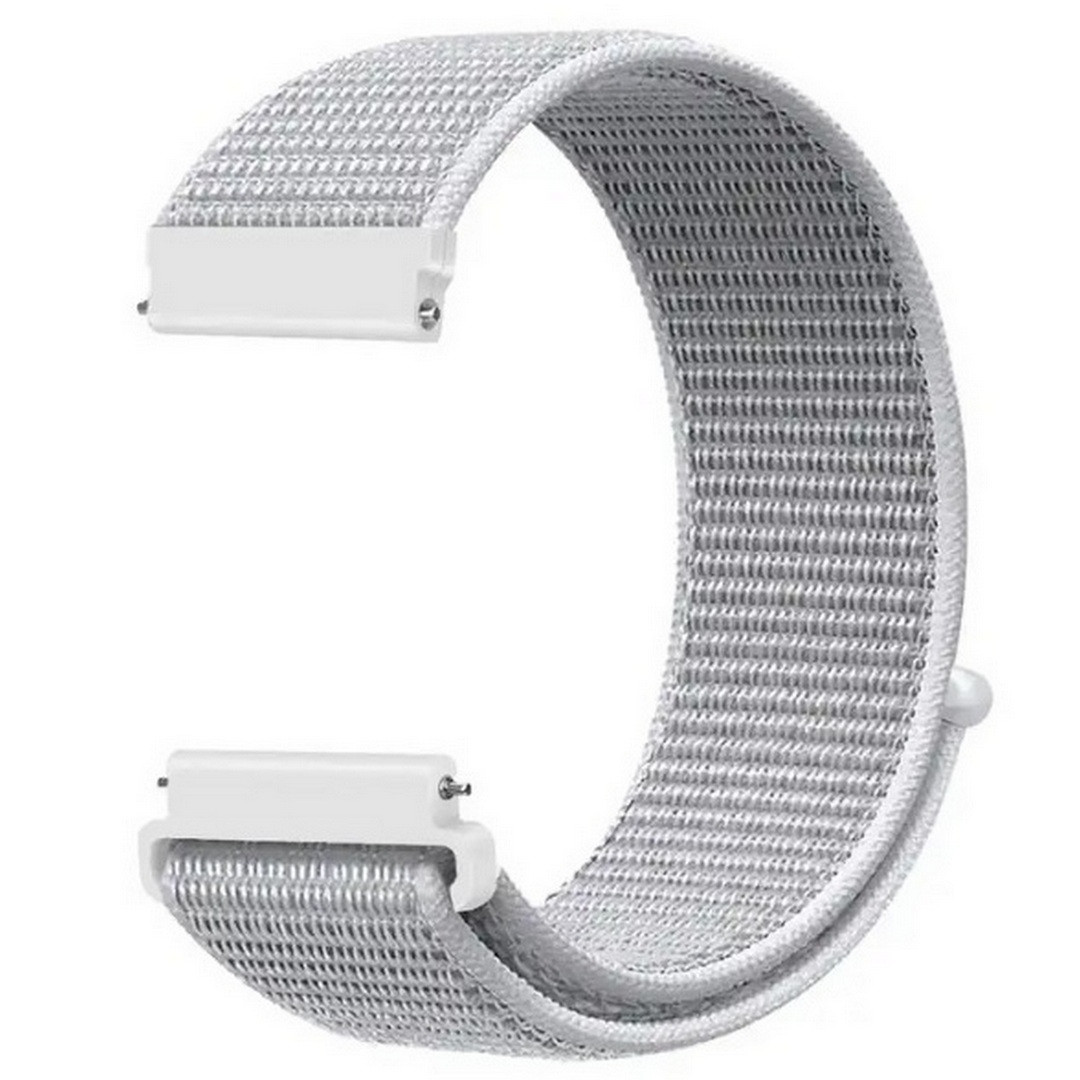 Еластичний нейлоновий ремінець для годинника Amazfit, Haylou, Huawei, Samsung, ширина 20mm White