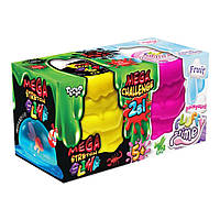 Набор слаймов 2 в 1 Mega Stretch Slime Fluffy Slime рус Dankotoys (FLS-03-01) TS, код: 2325736