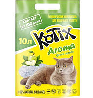 Наполнитель для кошачьего туалета Kotix Aroma Green Apple Силикагелевый впитывающий 3.5 кг 10 TR, код: 7998236