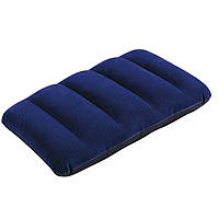 Надувная флокированная подушка Intex 68672 (67121) 43 х 28 х 9 см Синяя BF, код: 7423732