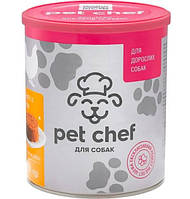 Вологий корм для дорослих собак Pet Chef паштет м'ясний з куркою 800 г (4820255190440) SX, код: 7995047