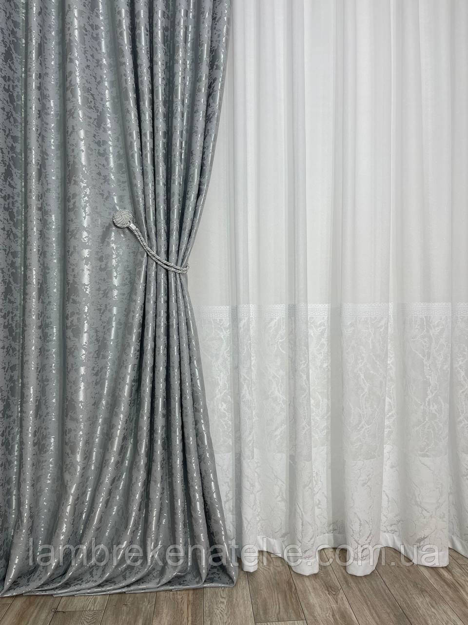 Тканина для штор із візерунком мармур, фото 1