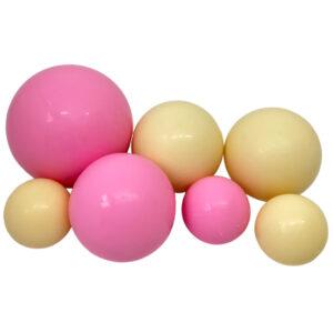 Шоколадні сфери глянсові (7 шт), біло-рожеві, фото 1