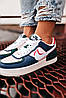 Жіночі кросівки Nike Air Force 1 Shadow Blue Pink (Білі з синім) Найк Аір Форс 1 шкіра демісезон 36-39 розмір, фото 2