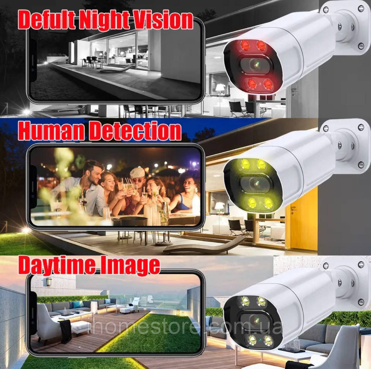 Комплект видеонаблюдения IP USAFEQLO 8MP 4K с искусственным интеллектом (детекция людей, лиц, авто) - фото 2 - id-p1868289373