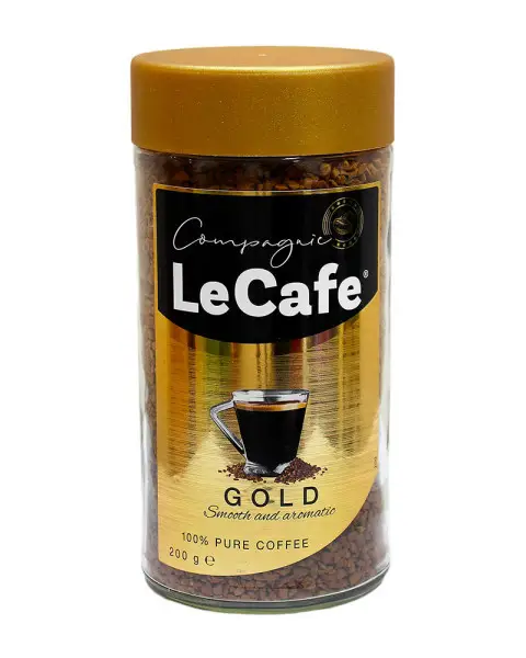 Кава розчинна LeCafe Gold сублімована 200 г у скляній банці - фото 1 - id-p1957991483