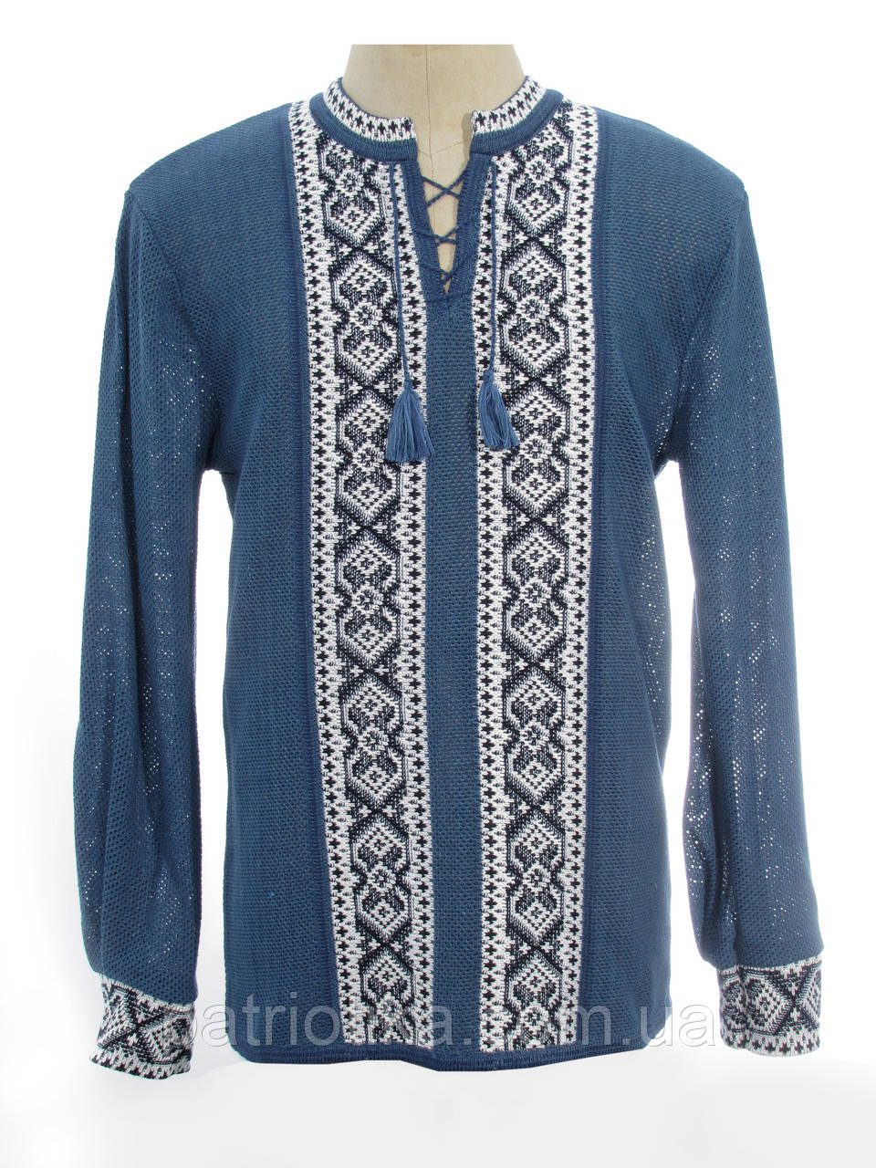 Чоловіча в'язана вишиванка "Хрестики білі" 20330